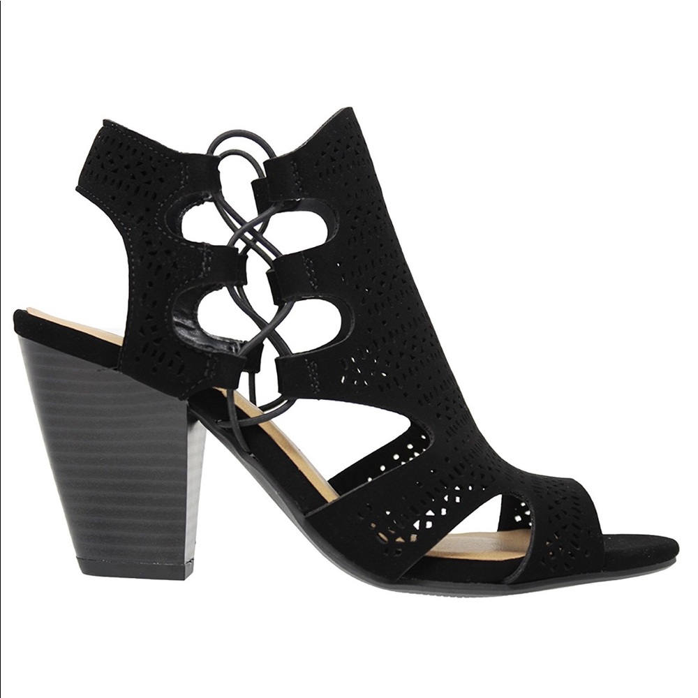 NIB Open Toe Perforated Elasticize Side Sandal - Picture 6 of 8